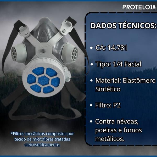 Imagem de Mascara Respirador Facial Pff2 P1 Pó Poeira Madeira Gesso