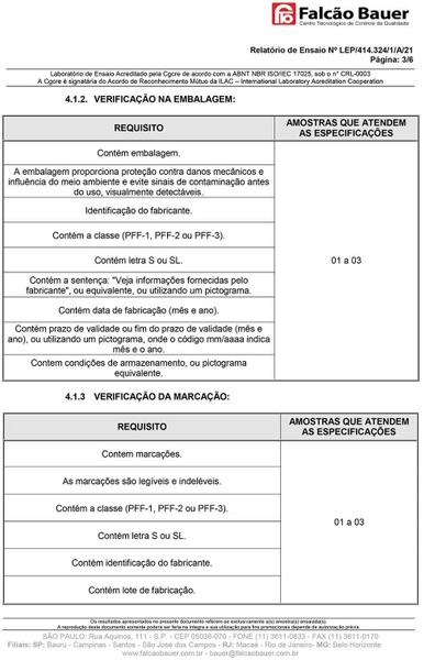 Imagem de Máscara respirador pff2 / n95  - 250 unidades caixa