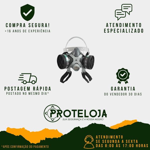 Imagem de Máscara Respiratória Duplo Contra P/Pesticidas P/Agrotóxicos Epi