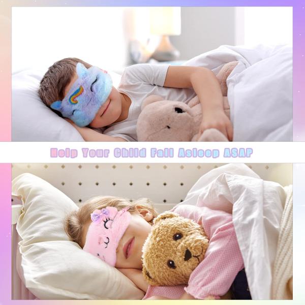 Imagem de Máscara Sleep Eye Mask Zhanmai Cute Cat Plush para crianças, meninas e mulheres