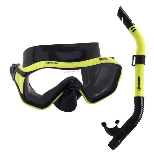 Imagem de Máscara Snorkel Respirador para Mergulho Pesca Sub - KIT RIO Fun Dive