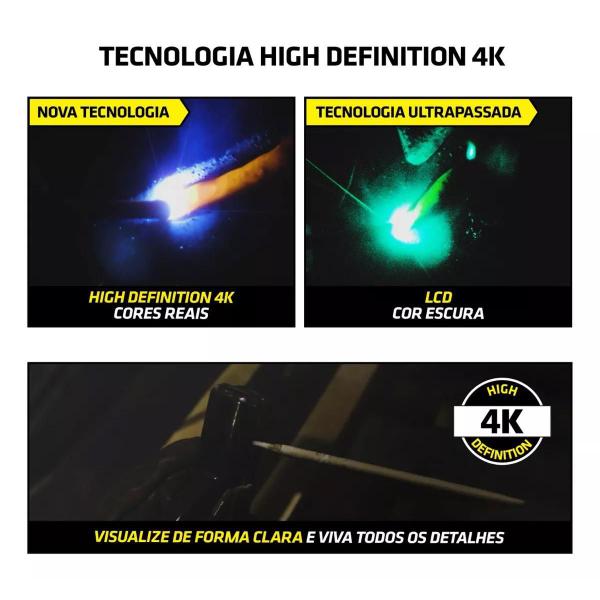 Imagem de Mascara Solda 4K Tork 4 Esquadros, 2 Lentes, 1 Bateria Mak