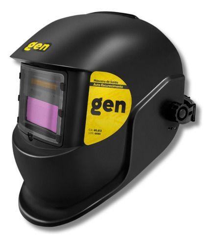 Máscara Solda Escurecimento Automático Profissional Soldador Cor Preto Liso GEN Imagem de Máscara Solda Escurecimento Automático Profissional Soldador Cor Preto Liso GEN