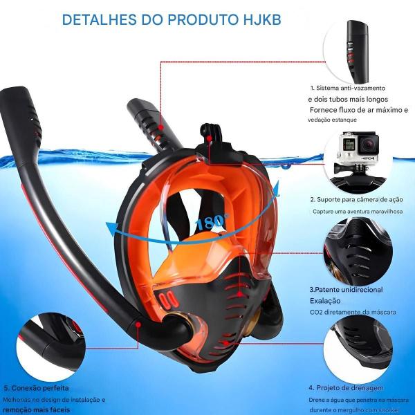 Imagem de Mascara Subaquática de de Mergulho Gold Sports Full Face Maui Double Snorkel