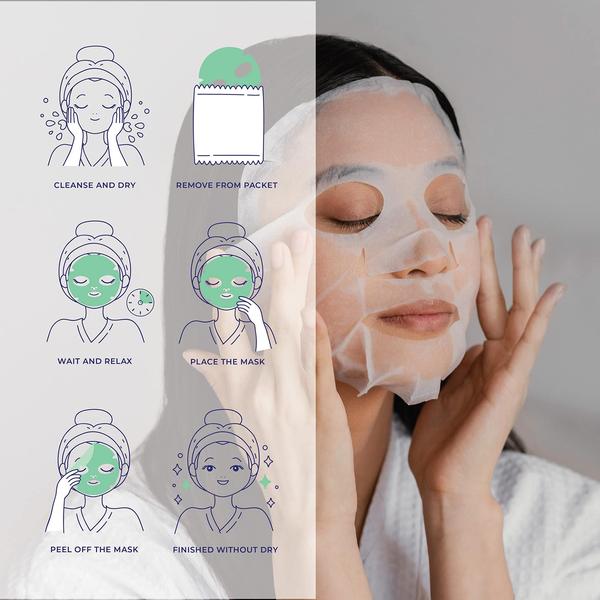 Imagem de Máscaras faciais Innerest Original Derma Beauty Collagen, pacote com 36