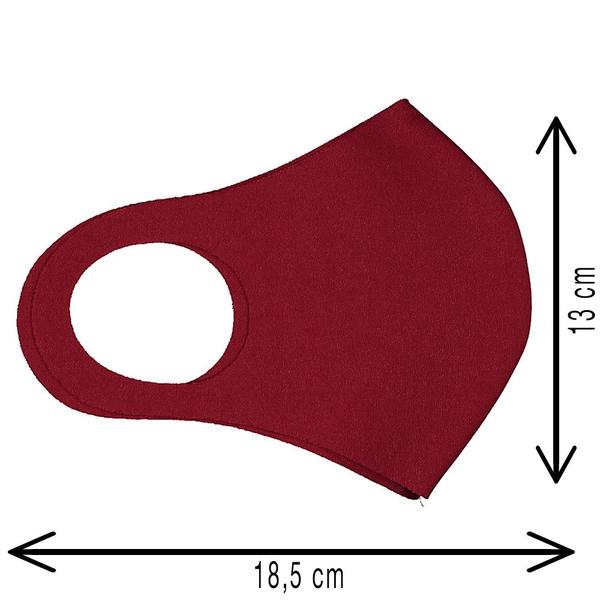 Imagem de Máscaras Não Descartáveis de Neoprene Bordô Unissex 10 un