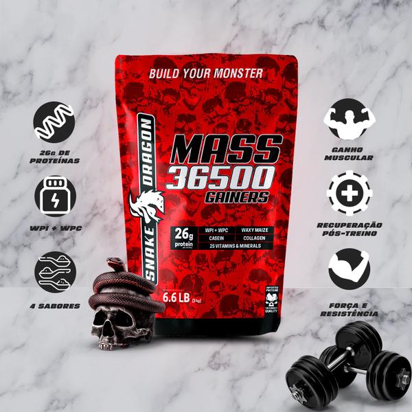 Mass 36500 Gainers 3kg Snake Dragon 36g de Proteínas Rico em Carboidratos Suplemento Nutricional Completo Imagem de Mass 36500 Gainers 3kg Snake Dragon 36g de Proteínas Rico em Carboidratos Suplemento Nutricional Completo