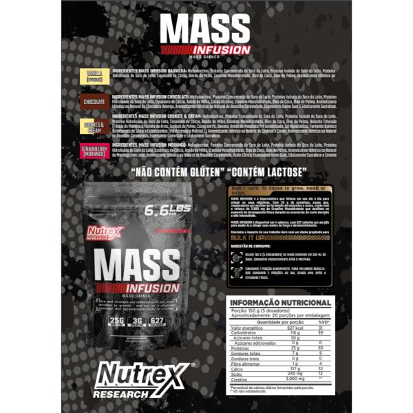 Imagem de Mass Infusion 3KG Alta Caloria Nutrição Premium Massa Muscular Rápida Nutrex Research