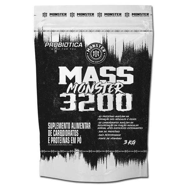 Mass Monster 3200 3Kg - Probiótica - Refil - Morango - Probiotica Imagem de Mass Monster 3200 3Kg - Probiótica - Refil - Morango