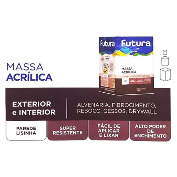 Imagem de Massa Acrílica Exterior Galão Paredes Branco Futura 5,8kg