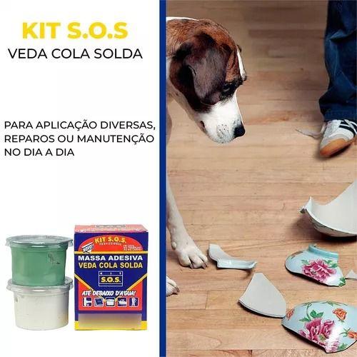 Imagem de Massa Adesiva Kit S.o.s 250g Veda Tudo Solda Veda Cola