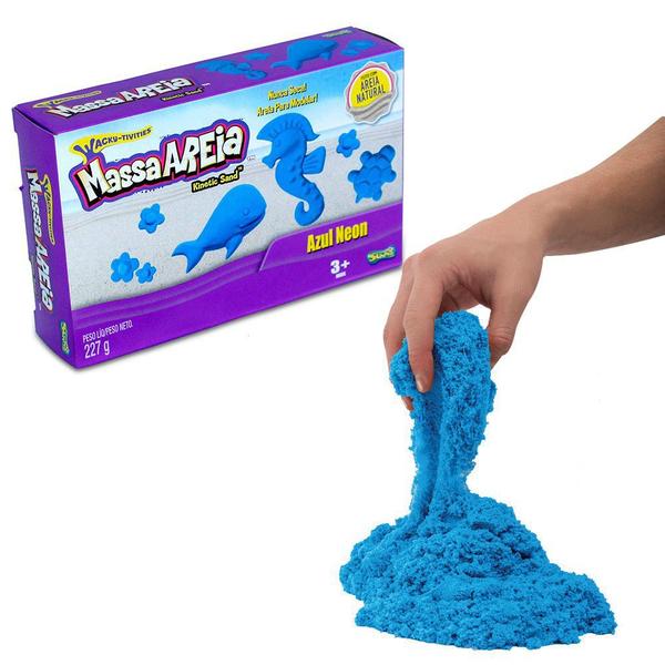 Imagem de Massa Areia Azul Neon 227g Massa Areia Para Modelar Kinetic Sand SUNNY 1801