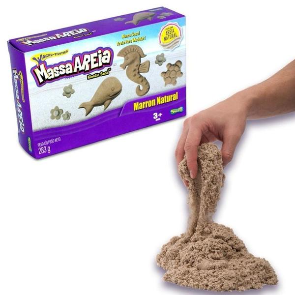 Imagem de Massa Areia Marrom Natural 283g Modelar Kinetic Sand - Sunny