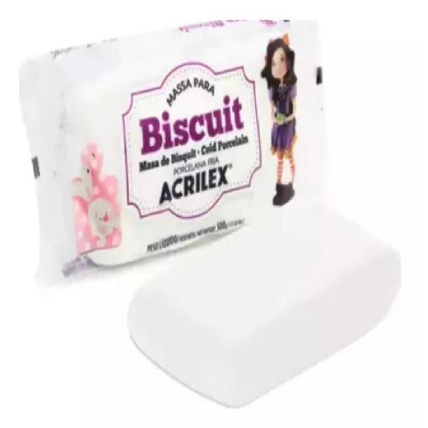 Imagem de Massa biscuit  porcela fria branca acrilex 500 gramas