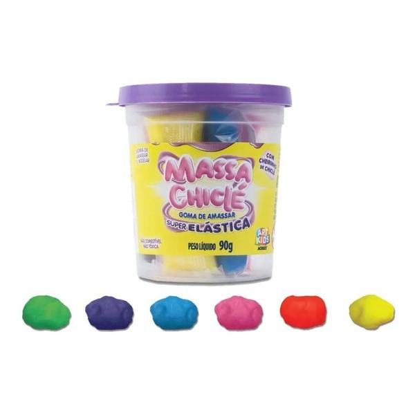 Imagem de Massa Chiclé Goma de Amassar 06 Cores 90g Art Kids - Acrilex