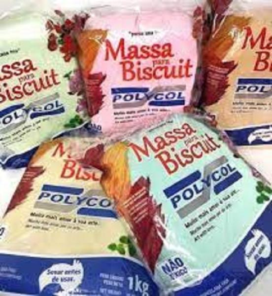 Imagem de MASSA DE BISCUIT POLYCOL 1kg CORES unidade