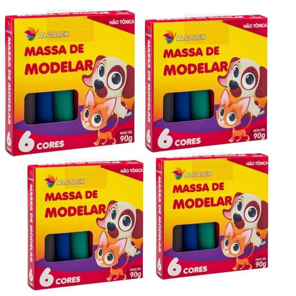 Imagem de Massa de modelar 6 cores 90g massinha