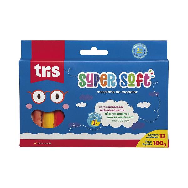 Imagem de Massa De Modelar Supersoft 180G  Conjunto C/12 Cores  Tris