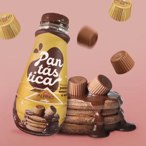 Imagem de Massa de Panqueca Waffles Pantástica Alpino 160g Kit com 2un