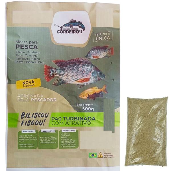 Imagem de Massa De Pesca Para Pesqueiros P40 Turbinada com Atrativo 500g Tilapia Pacu