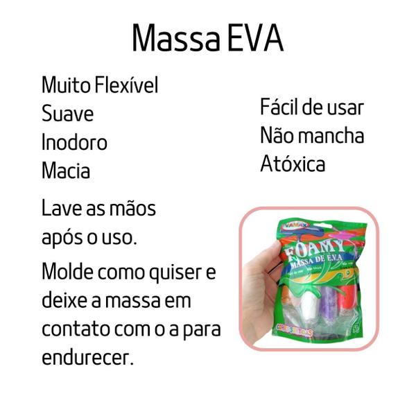 Imagem de Massa Eva Artesanato Massinha Modela Varias Cores Slime 650G