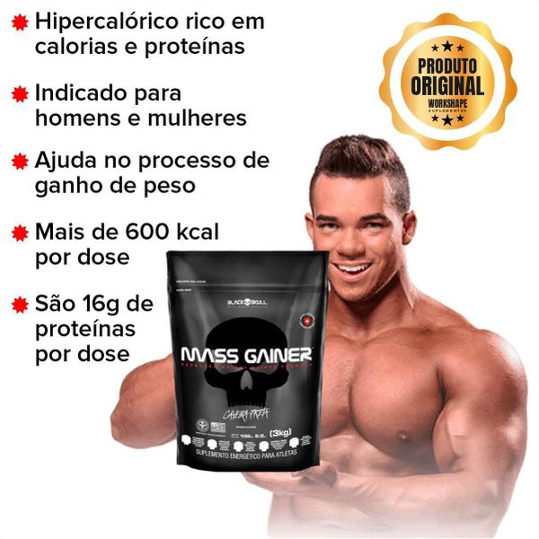 Imagem de Massa Hipercalórico Mass Gainer Refil 3kg Black Skull Usa