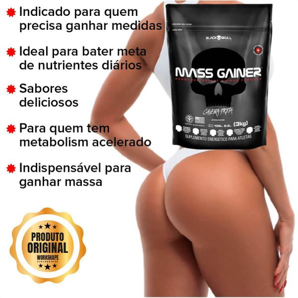 Imagem de Massa Hipercalórico Mass Gainer Refil 3kg Black Skull Usa