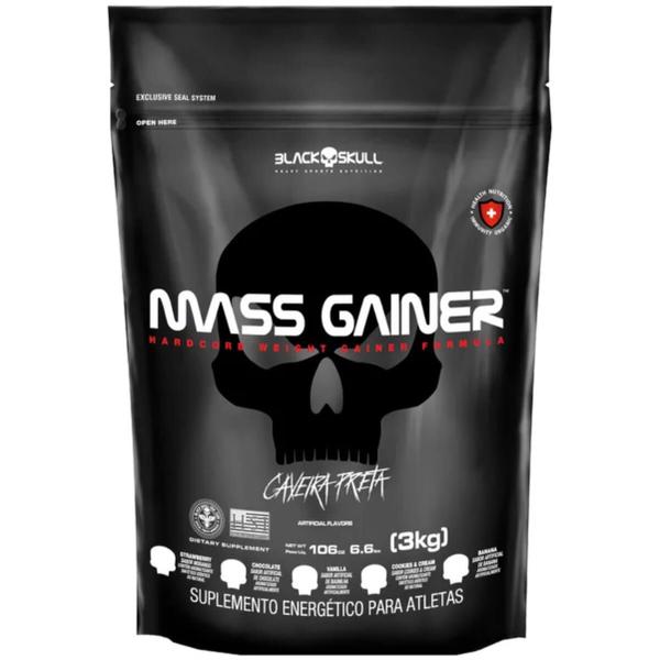 Imagem de Massa Hipercalórico Mass Gainer Refil 3kg Black Skull Usa