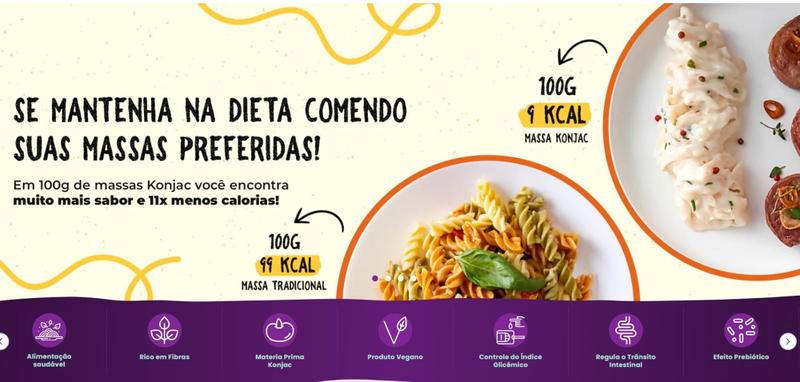 Imagem de Massa Konjac Tipo Penne de 270g-Kit com 06 unidades 