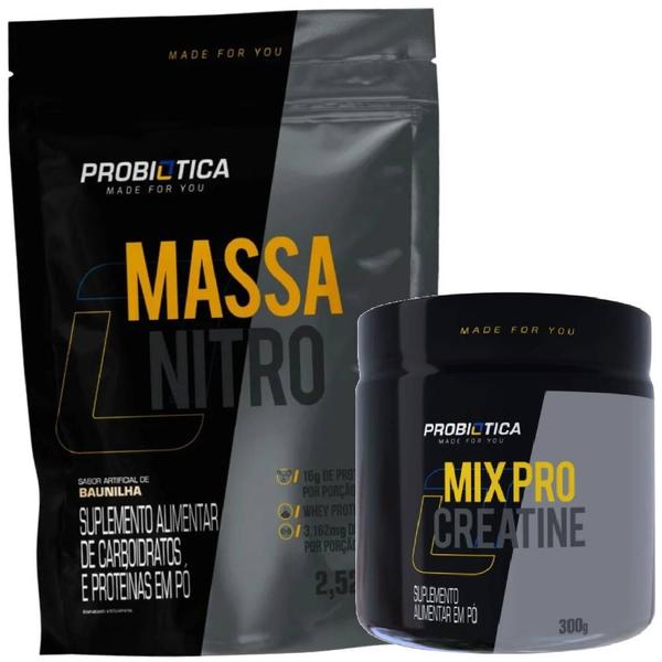 Imagem de Massa nitro refil 2,52kg+mix pro creatine 300g-probiotica