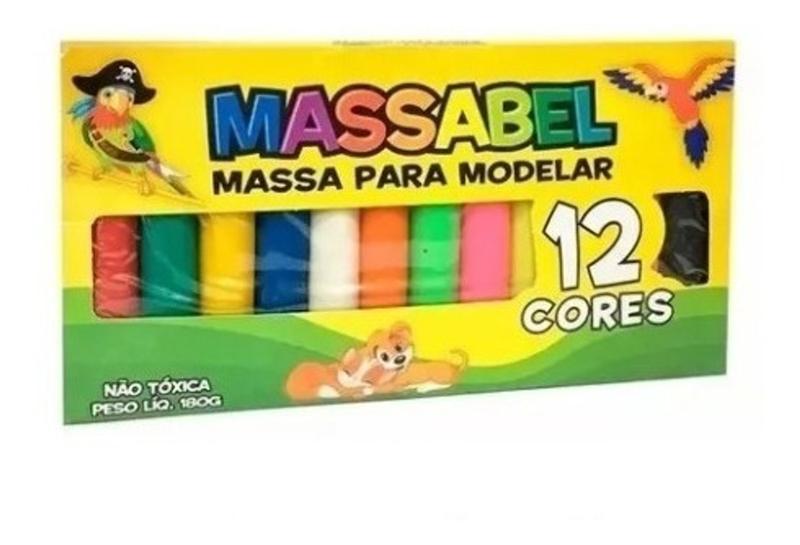 Imagem de Massa P/modelar C/12 Cores 130grs Massinha, Presente Criança