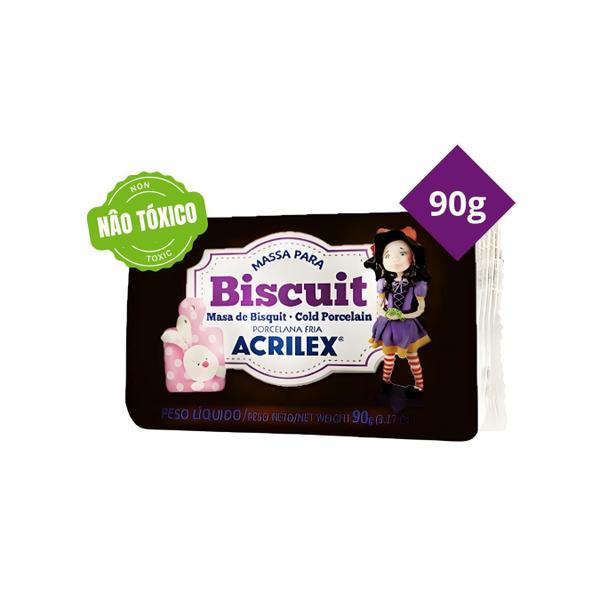 Imagem de Massa Para Biscuit Preto Acrilex Porcelana Fria 90g