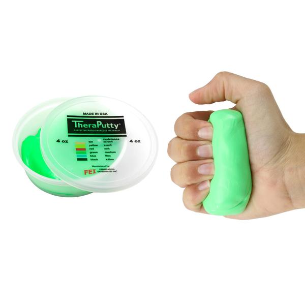 Imagem de Massa para exercícios para mãos CanDo Theraputty Plus 113 ml verde média