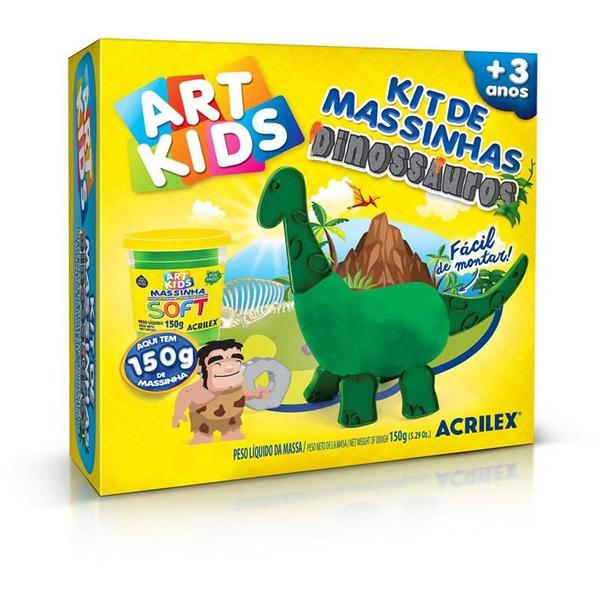 Imagem de Massa para modelar criativa art kids dinossauro 1 verde acrilex