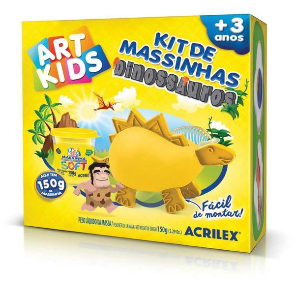 Imagem de Massa para Modelar Criativa ART KIDS Dinossauro 3 Amarelo