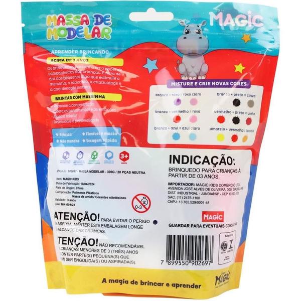 Imagem de Massa para Modelar Criativa Magic 300G com 12CORES/6MOLDES