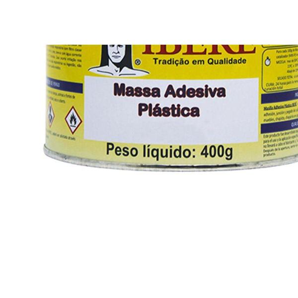 Imagem de Massa Plastica 400Gr Ibere Cinza . / Kit C/ 12 Unidades