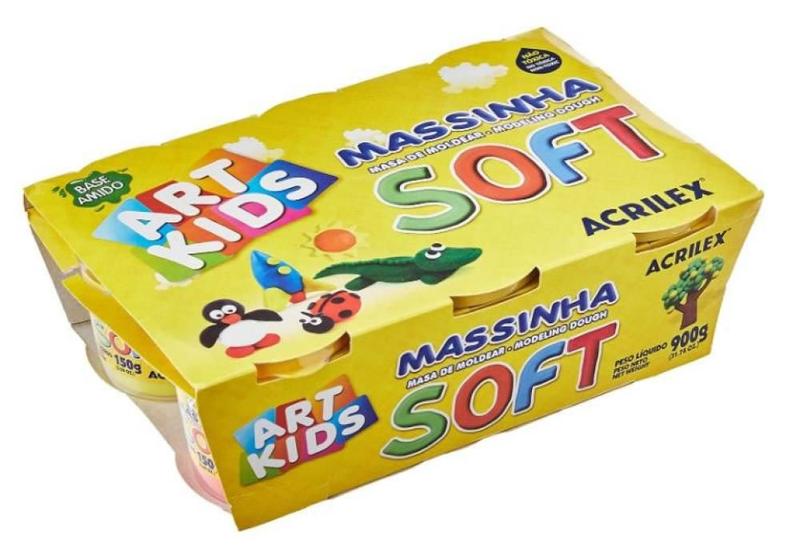 Massa soft baby colors 6x150g sem cor acrilex 73760000 Imagem de Massa soft baby colors 6x150g sem cor acrilex 73760000