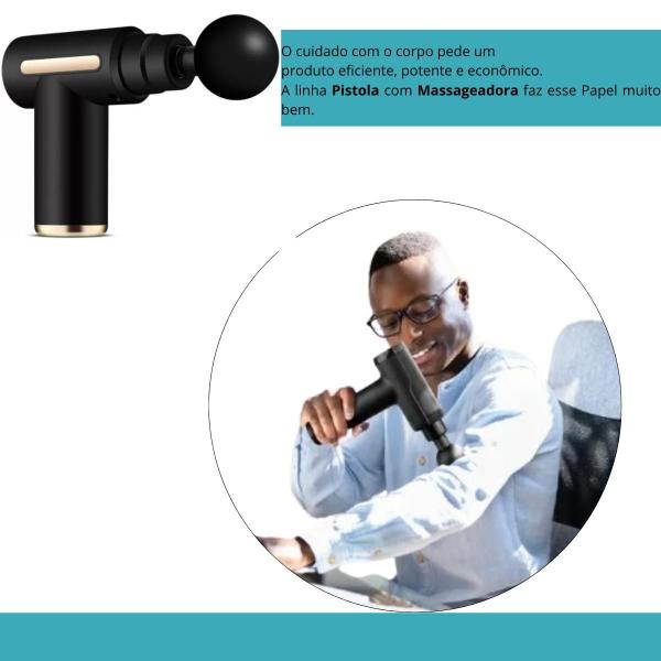 Imagem de Massage Gun Portátil Bivolt com Design Moderno e Ergonômico