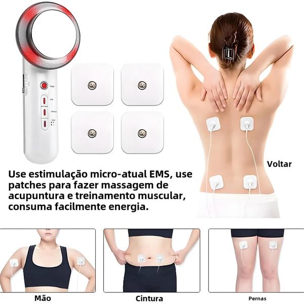 Imagem de Massageador 3 em 1: Cavitação Ultrassônica, EMS e Infravermelho para Emagrecimento