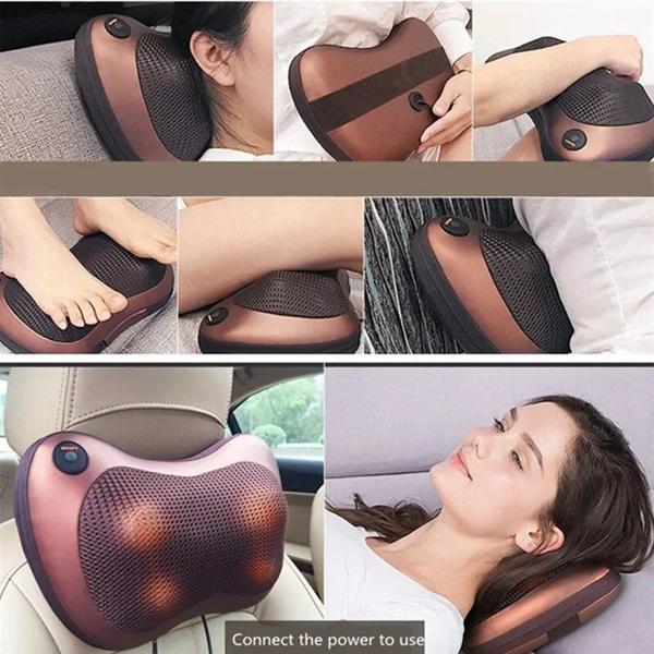 Imagem de massageador carro casa cervical shiatsu massagem pescoço volta cintura corpo elétrico multifuncional massagem travesseir