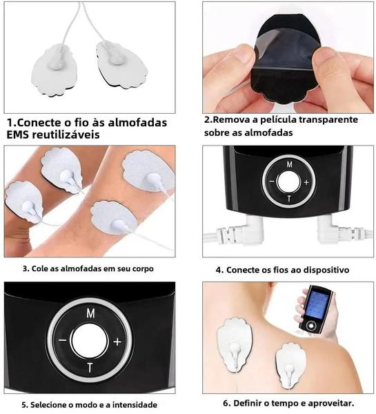 Imagem de Massageador Corporal Elétrico EMS com 16 Modos - Estimulação Muscular e Fisioterapia