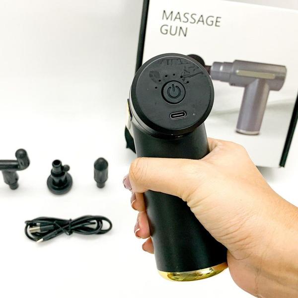 Imagem de Massageador Corporal Portátil p/ Bolsa Massagem Relax Gun Pistola 6 Velocidades