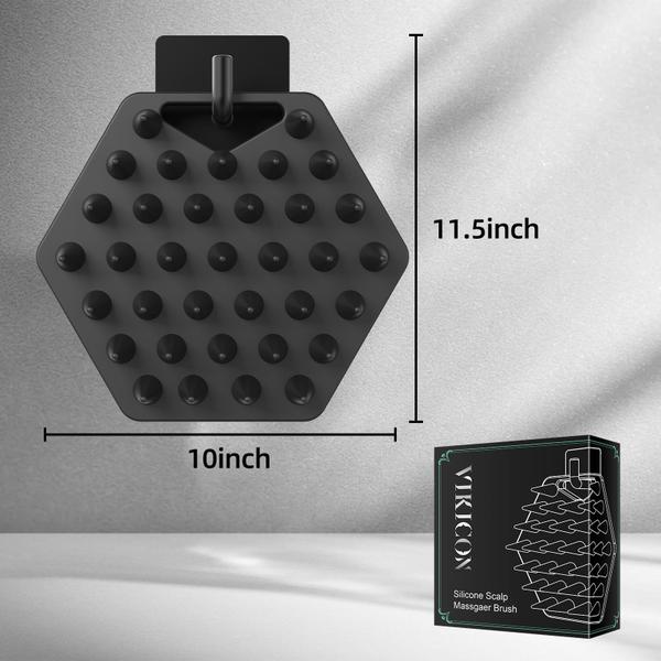 Massageador de couro cabeludo e escova de shampoo VIKICON Silicone para cabelo Imagem de Massageador de couro cabeludo e escova de shampoo VIKICON Silicone para cabelo