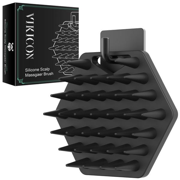 Massageador de couro cabeludo e escova de shampoo VIKICON Silicone para cabelo Imagem de Massageador de couro cabeludo e escova de shampoo VIKICON Silicone para cabelo