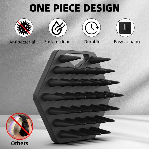Massageador de couro cabeludo e escova de shampoo VIKICON Silicone para cabelo Imagem de Massageador de couro cabeludo e escova de shampoo VIKICON Silicone para cabelo