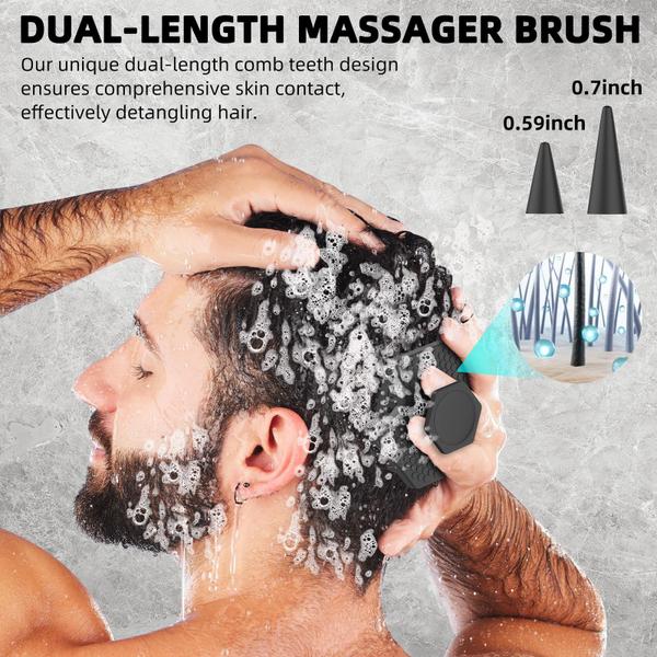 Massageador de couro cabeludo e escova de shampoo VIKICON Silicone para cabelo Imagem de Massageador de couro cabeludo e escova de shampoo VIKICON Silicone para cabelo