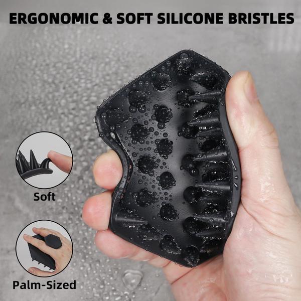 Massageador de couro cabeludo e escova de shampoo VIKICON Silicone para cabelo Imagem de Massageador de couro cabeludo e escova de shampoo VIKICON Silicone para cabelo