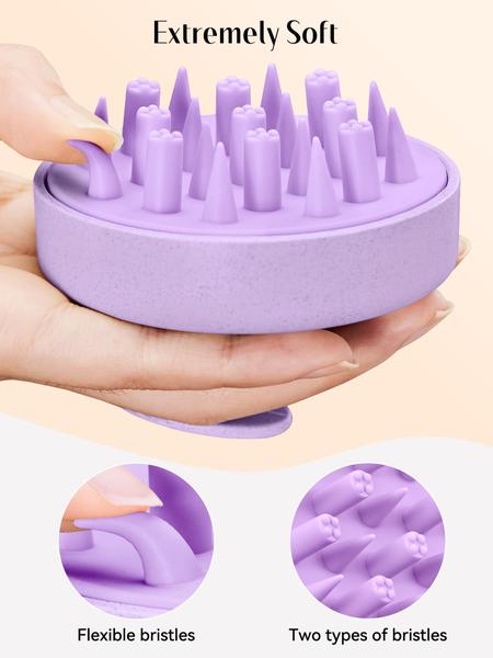 Imagem de Massageador de couro cabeludo HEETA Hair Growth Shampoo Brush Purple