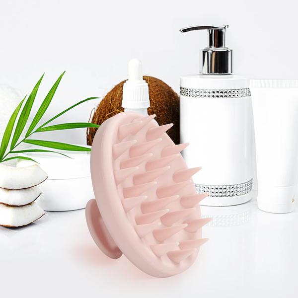 Massageador de couro cabeludo Meartchy Silicone com cerdas macias rosa claro Imagem de Massageador de couro cabeludo Meartchy Silicone com cerdas macias rosa claro
